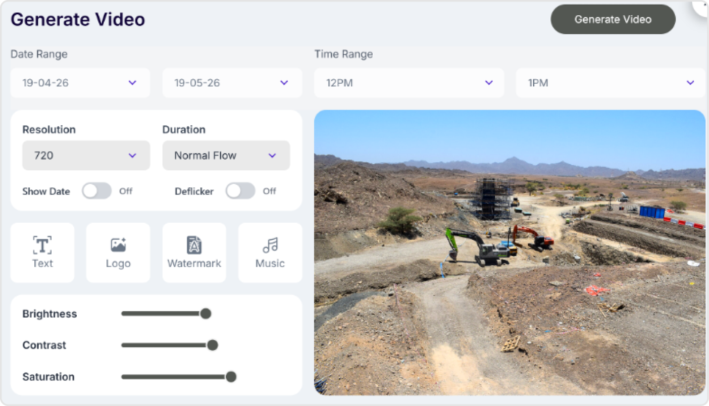 Generate Video workspace
